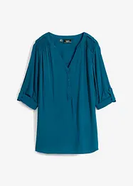 Blouse-tunique en viscose, col V et manches longues, bonprix