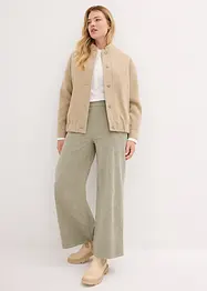 Pantalon en velours côtelé, taille haute élastiquée, bonprix