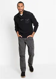 Pantalon cargo 100% coton, coupe droite et loose, bonprix