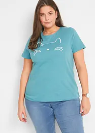 T-shirt avec imprimé chat, bonprix