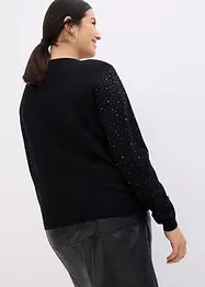 Gilet en maille avec strass, bonprix