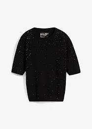 Pull à strass, manches longueur coude, bonprix