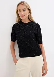 Pull à strass, manches longueur coude, bonprix