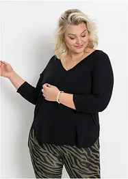 T-shirt manches 3/4 en viscose et élasthanne, bonprix