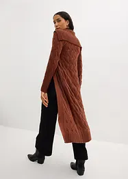 Veste longue en maille torsadée, bonprix