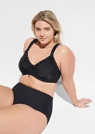 Bas de maillot sculptant, taille haute, maintien léger, avec fronces, bonprix
