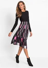 Robe évasée en maille à motif jacquard, bonprix