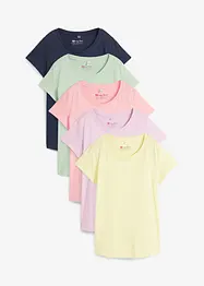 Lot de 5 T-shirts col rond, bonprix