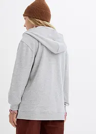 Sweat zippé à capuche en matière douce, bonprix