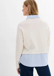 Pull en fine maille empiècement chemisier, bonprix