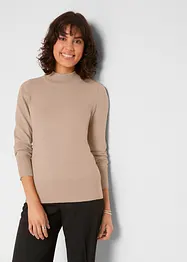 Pull basique en maille fine à col montant, bonprix