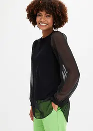 Pull à manches en crêpe, bonprix
