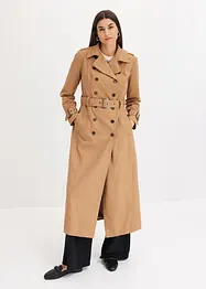 Trench-coat long ceinturé à la taille, bonprix