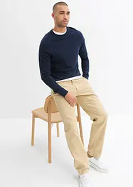 Pantalon chino droit et ample, 100% coton, bonprix