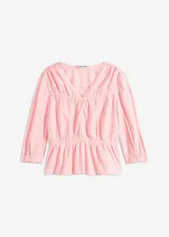 Blouse manches 3/4 en tissu froissé, bonprix