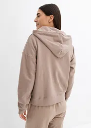 Sweat zippé à capuche, 100% coton, bonprix
