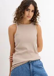Lot de 2 tops côtelés 100% coton, bonprix