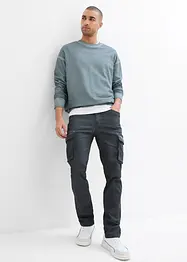 Pantalon cargo extensible, aspect délavé, Straight, bonprix