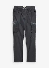 Pantalon cargo extensible, aspect délavé, Straight, bonprix