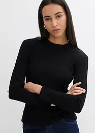 T-shirt manches longues côtelé, bonprix