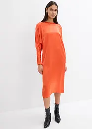 Robe midi à manches chauve-souris en satin fluide, bonprix