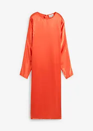 Robe midi à manches chauve-souris en satin fluide, bonprix