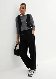 Pantalon en punto di roma à plis repassés et taille élastique, bonprix