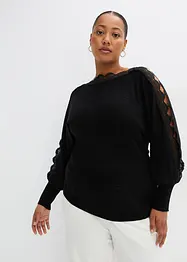 Pull en fine maille avec dentelle, bonprix