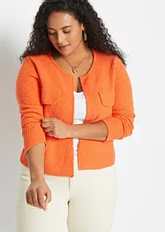 Gilet en maille bouclette façon tweed, bonprix