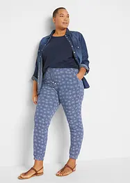 Pantalon doux en jersey viscose extensible avec imprimé, bonprix
