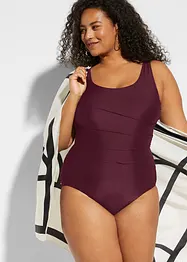 Maillot 1 pièce sculptant, maintien léger, avec plis décoratifs, bonprix