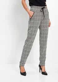 Joli pantalon taille extensible à carreaux Prince de Galles, bonprix
