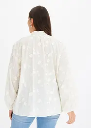 Blouse légèrement transparente avec applications florales, bonprix