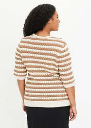 T-shirt en maille, manches coudes, bonprix
