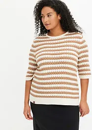T-shirt en maille, manches coudes, bonprix