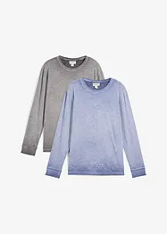 Lot de 2 T-shirts manches longues, bonprix