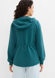Sweat zippé à capuche avec élastique, bonprix