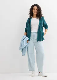 Sweat zippé à capuche avec élastique, bonprix