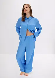 Pyjama oversize tissé en satin, bonprix