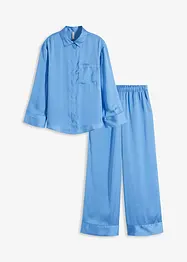 Pyjama oversize tissé en satin, bonprix