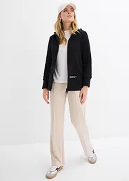 Sweat zippé en doux coton mélangé, bonprix