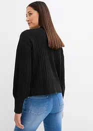 Gilet en maille à finitions côtelées, bonprix