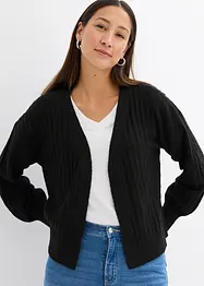 Gilet en maille à finitions côtelées, bonprix