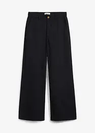 Pantalon large 100% coton, taille haute, bonprix