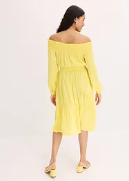 Robe à col Bardot en viscose texturée, bonprix