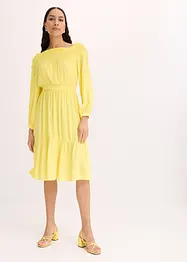 Robe à col Bardot en viscose texturée, bonprix