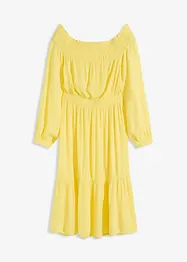 Robe à col Bardot en viscose texturée, bonprix