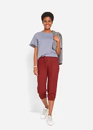 Pantalon 3/4 en lin et coton, bonprix