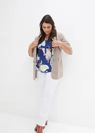 Pantalon droit extensible en bengaline, taille élastiquée, bonprix