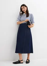 Jupe en jean, style portefeuille, super douce, bonprix